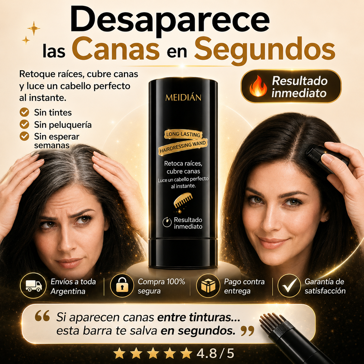Black Brown, Tinte en Barra Cubre Canas