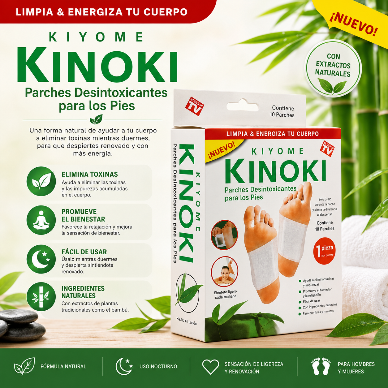PARCHES DESINTOXICANTES | Solución natural para desintoxicar tu cuerpo! COMPRE 1 E LEVATTÉ 10 UNIDADES